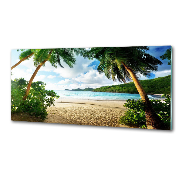 Platte für Küchenrückwand Palmen am Strand