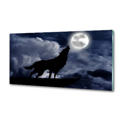 Platte für Küchenrückwand Der heulende Wolf des Vollmonds