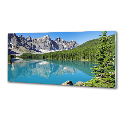 Glasrückwand für die küche See in den Bergen