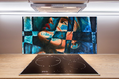 Platte für Küchenrückwand Abstrakte Frau