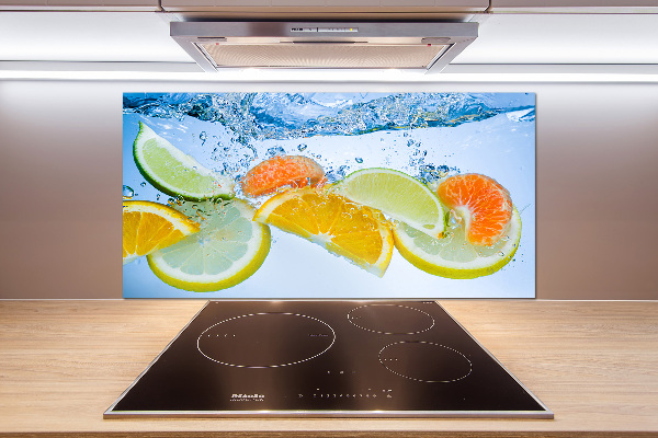 Platte für Küchenrückwand Zitrusfrüchte unter Wasser