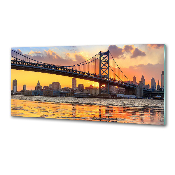 Glasrückwand für die küche Philadelphia-Brücke