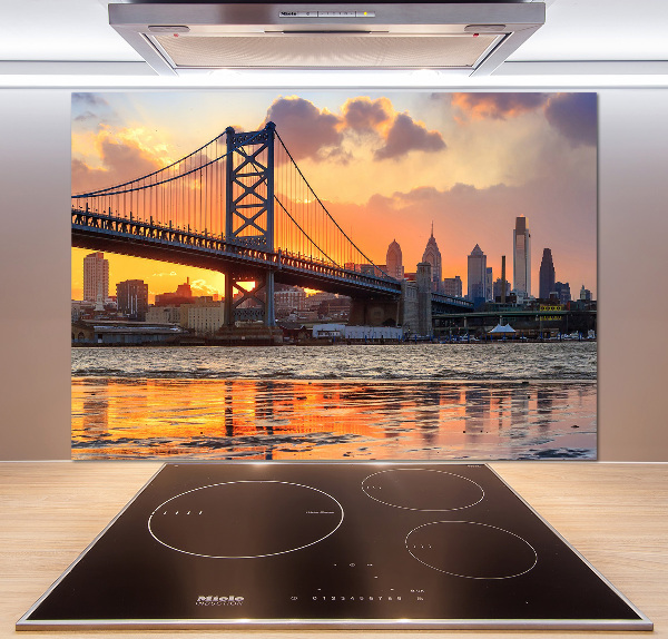 Glasrückwand für die küche Philadelphia-Brücke