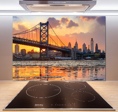 Glasrückwand für die küche Philadelphia-Brücke