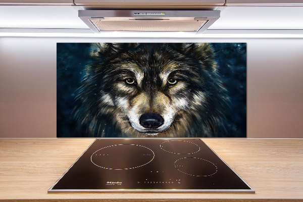 Glasrückwand für die küche Wölfe