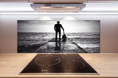 Platte für Küchenrückwand Gitarrist auf dem Pier