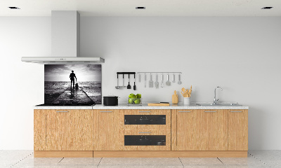 Platte für Küchenrückwand Gitarrist auf dem Pier