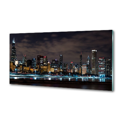 Platte für Küchenrückwand Chicago bei Nacht