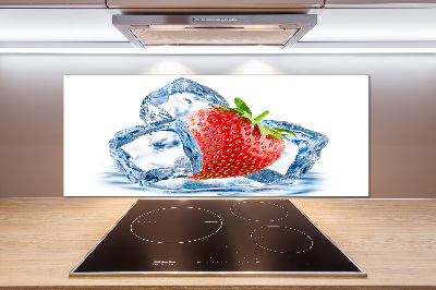 Glasrückwand für die küche Erdbeere mit Eis