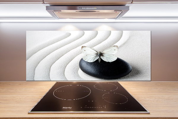 Platte für Küchenrückwand Zen-Stein und Schmetterling