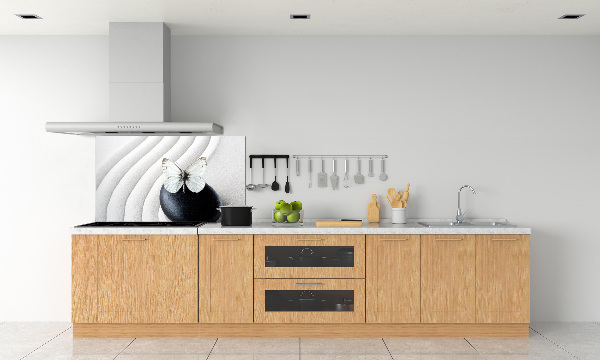 Platte für Küchenrückwand Zen-Stein und Schmetterling