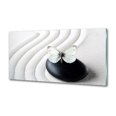 Platte für Küchenrückwand Zen-Stein und Schmetterling