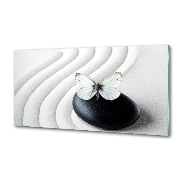 Platte für Küchenrückwand Zen-Stein und Schmetterling