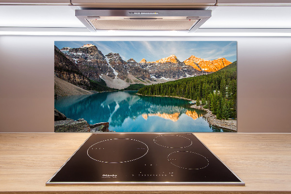 Glasrückwand für die küche See in den Bergen