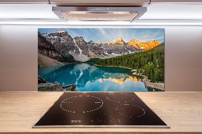 Glasrückwand für die küche See in den Bergen