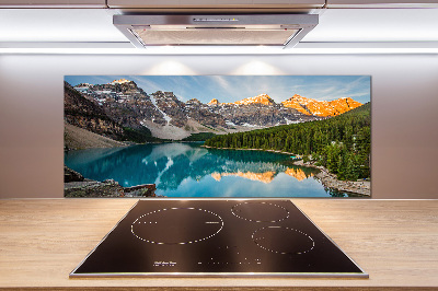 Glasrückwand für die küche See in den Bergen