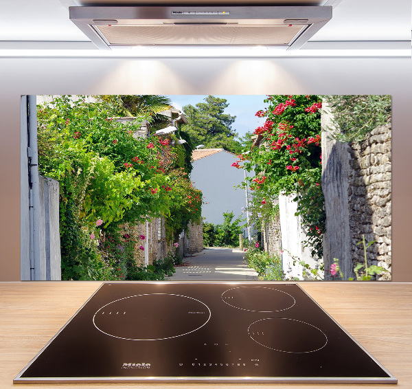 Glasrückwand für die küche Blumenallee