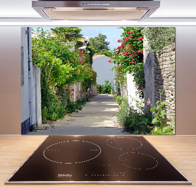 Glasrückwand für die küche Blumenallee