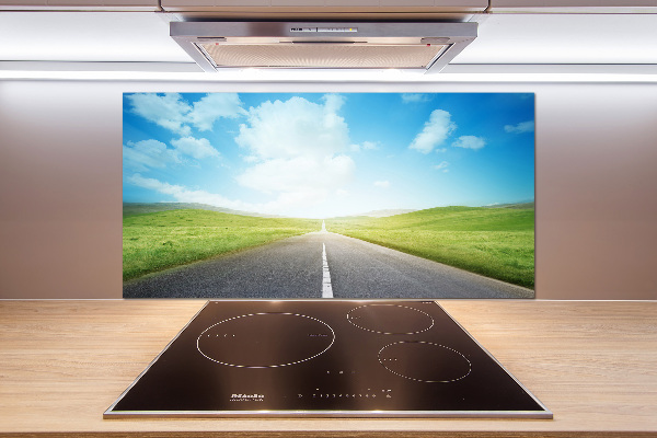 Glasrückwand für die küche Der Weg durch die Wiese