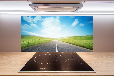 Glasrückwand für die küche Der Weg durch die Wiese