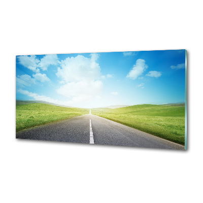 Glasrückwand für die küche Der Weg durch die Wiese