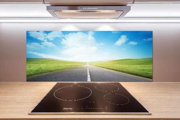 Glasrückwand für die küche Der Weg durch die Wiese