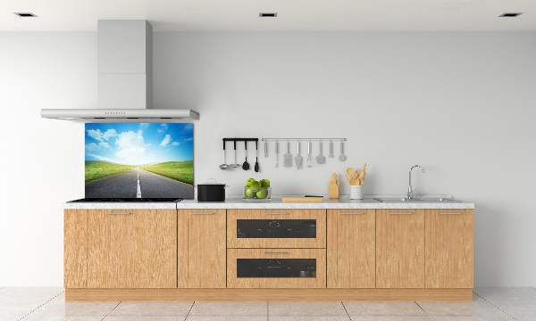 Glasrückwand für die küche Der Weg durch die Wiese