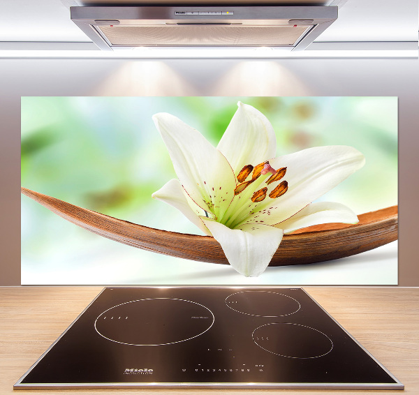 Glasrückwand für die küche Lilie