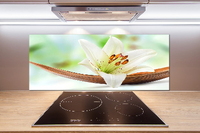 Glasrückwand für die küche Lilie