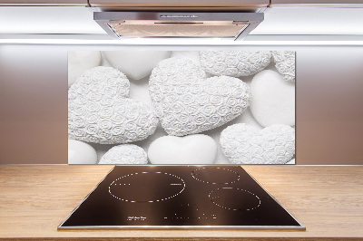 Glasrückwand für die küche Weißer Herz-Hintergrund