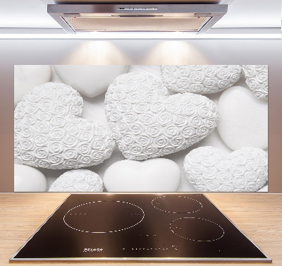 Glasrückwand für die küche Weißer Herz-Hintergrund