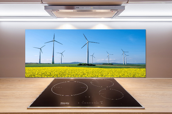 Glasrückwand für die küche Windmühlen auf dem Feld