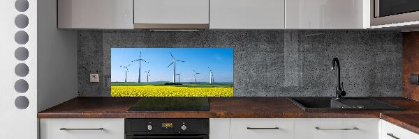 Glasrückwand für die küche Windmühlen auf dem Feld