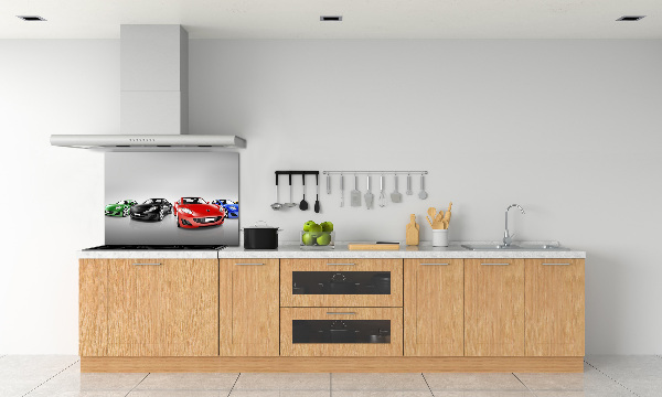 Glasrückwand für die küche Bunte Autos