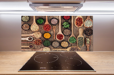 Glasrückwand für die küche Gewürze und Kräuter