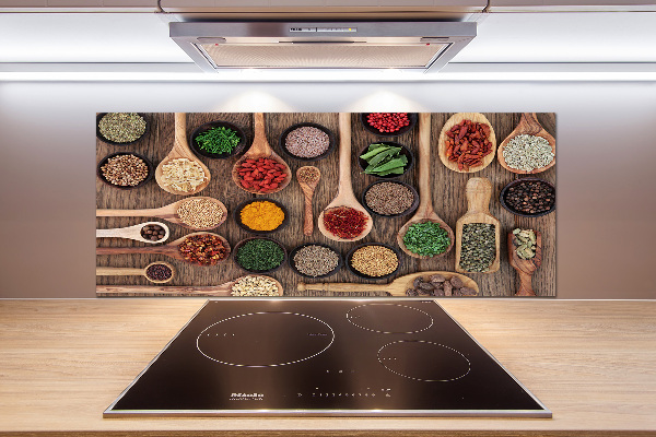 Glasrückwand für die küche Gewürze und Kräuter