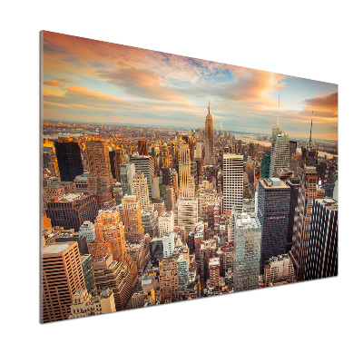 Glasrückwand für die küche New York aus der Vogelperspektive