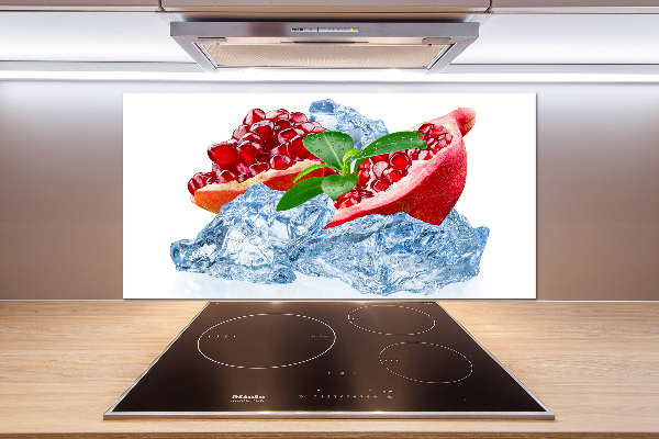 Glasrückwand für die küche Granatapfel mit Eis