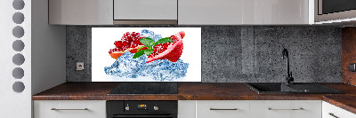 Glasrückwand für die küche Granatapfel mit Eis