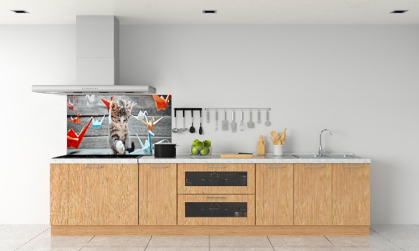 Platte für Küchenrückwand Katzenvögel aus Papier