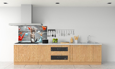 Platte für Küchenrückwand Katzenvögel aus Papier