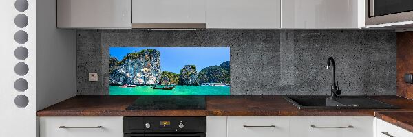 Glasrückwand für die küche Boote Thailand