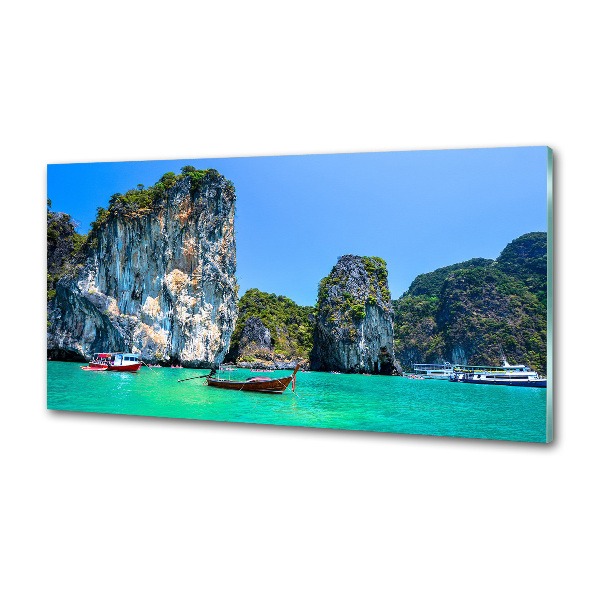 Glasrückwand für die küche Boote Thailand
