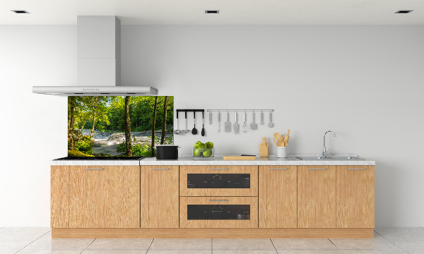 Platte für Küchenrückwand Fluss im Wald