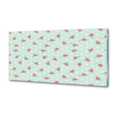 Küchen wandpaneel Rosenmuster