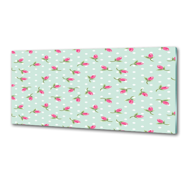 Küchen wandpaneel Rosenmuster