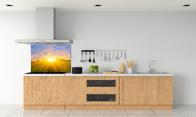 Platte für Küchenrückwand Ein Sonnenblumenfeld