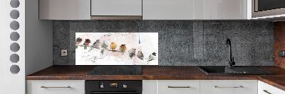 Küchen wandpaneel Vögel auf einem Ast