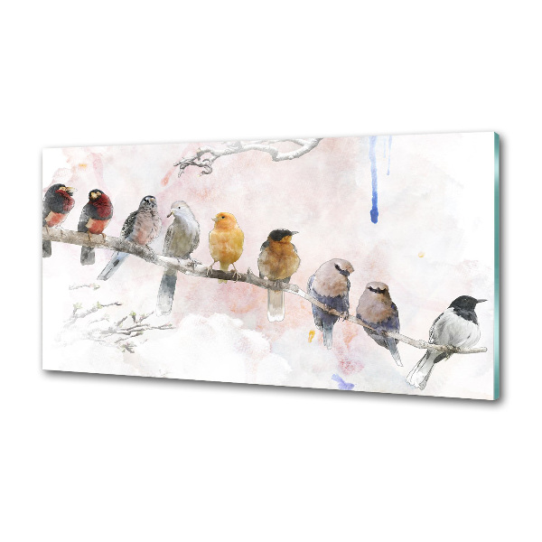 Küchen wandpaneel Vögel auf einem Ast