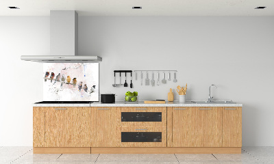 Küchen wandpaneel Vögel auf einem Ast